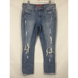 Articles of Society Jeans Boyfriend Fit Women's Distressed Rolled Cuff Low Rise